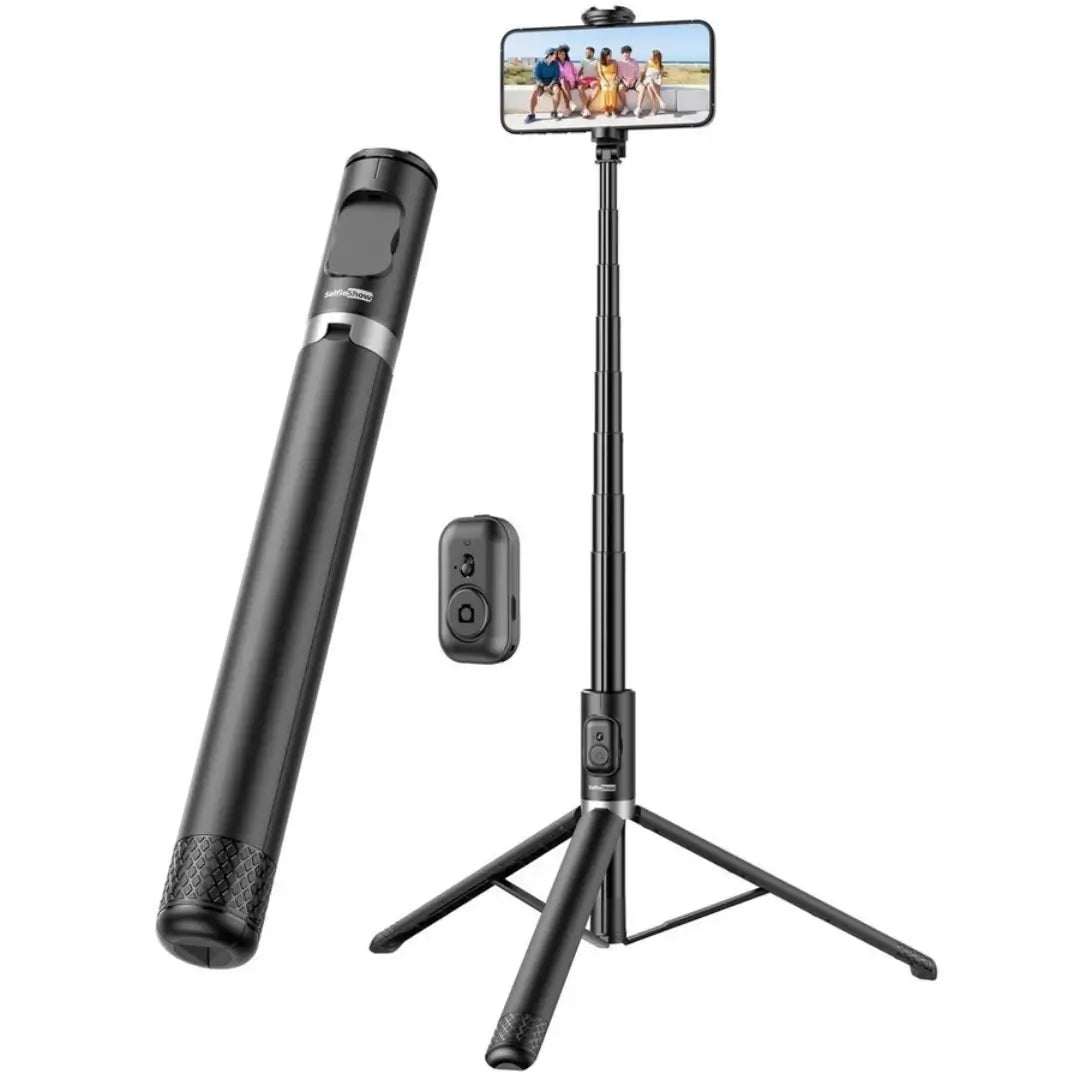 SelfieTrip – Tripé Retrátil 1,7m com Controle Bluetooth