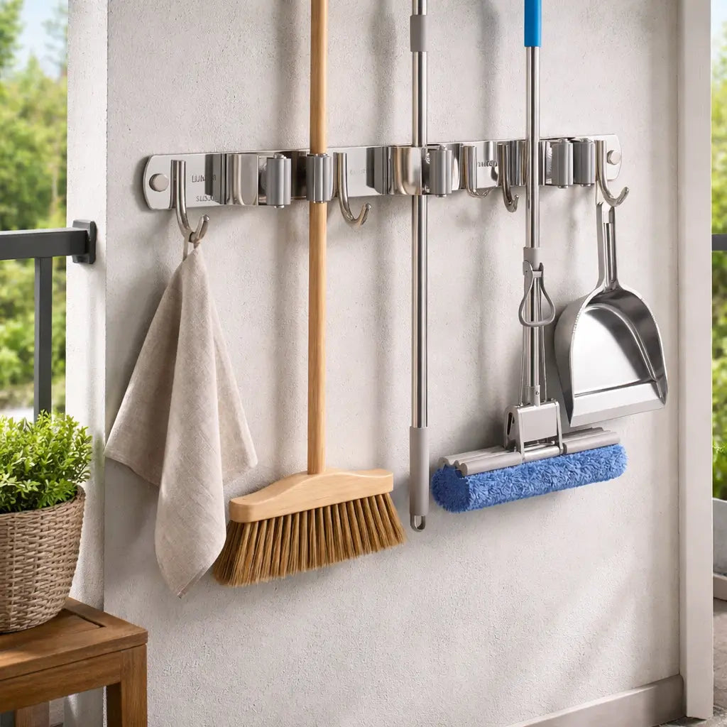 Suporte Organizador de Mops, Vassouras e Utensílios