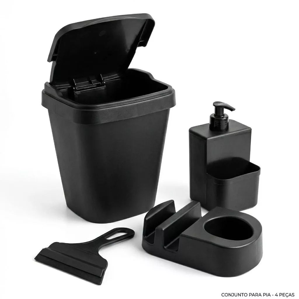 Kit Organizador de Pia 4 Peças | Seu Banheiro Muito Mais Organizado