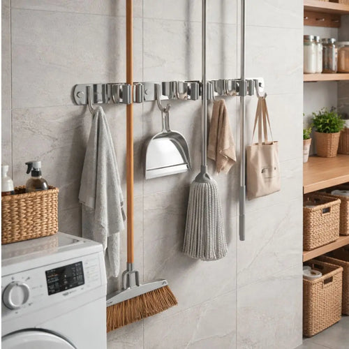 Suporte Organizador de Mops, Vassouras e Utensílios